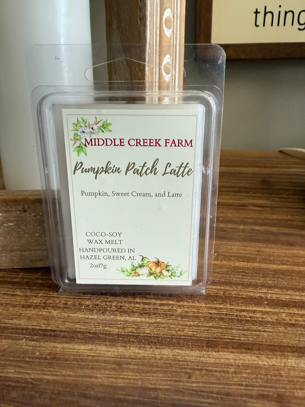 Hand Poured 2oz Pumpkin Patch Latte Wax Melt