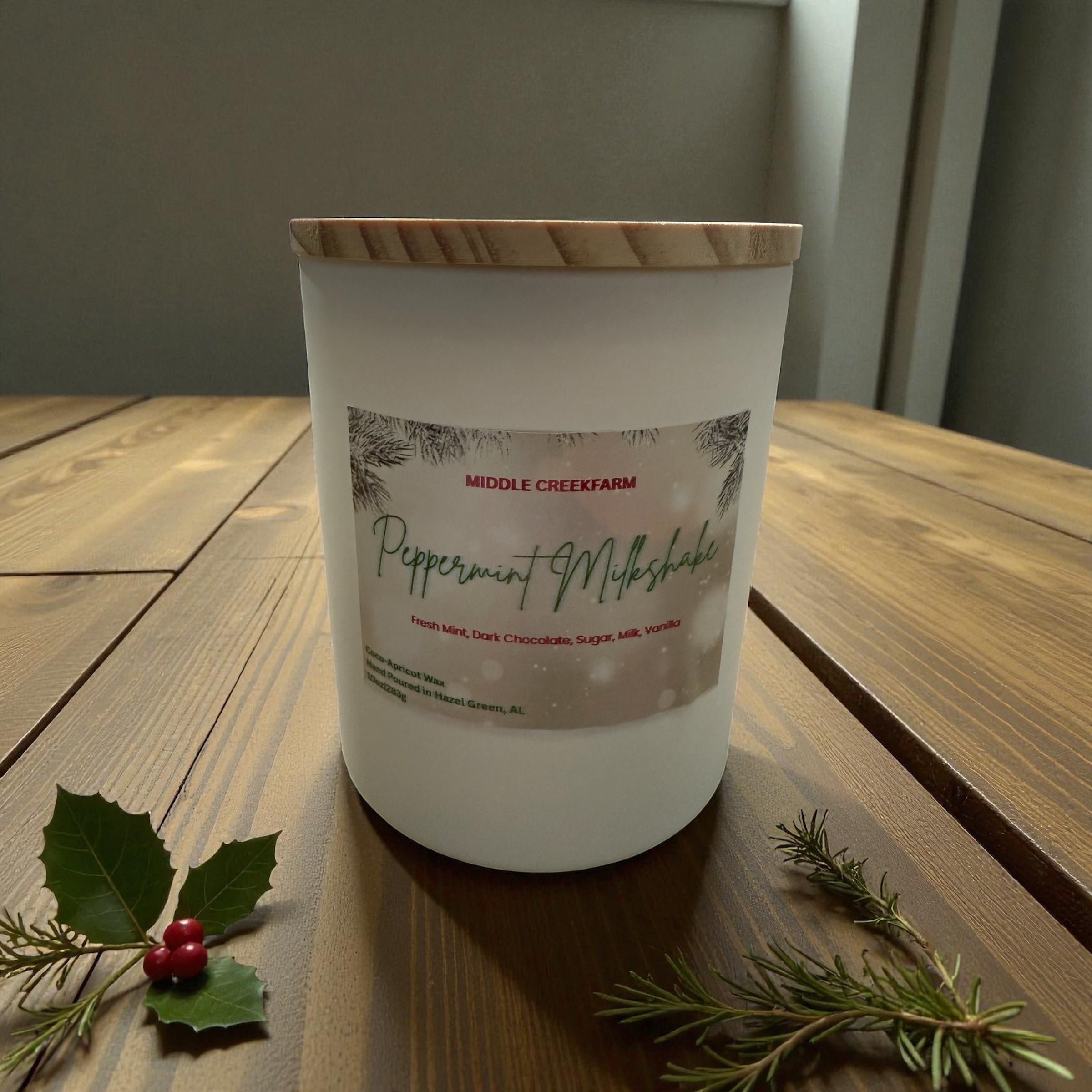 Peppermint Milkshake Hand Poured Candle