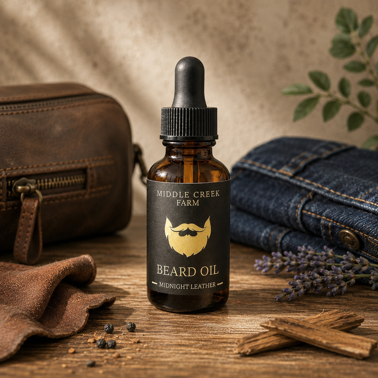 Midnight Leather Beard Oil