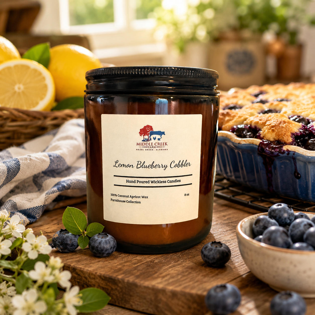 Lemon Blueberry Cobbler Wickless Candle