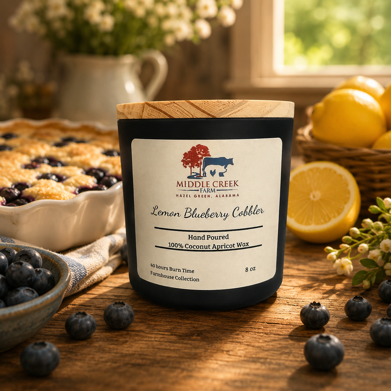 Lemon Blueberry Cobbler Hand Poured Candle