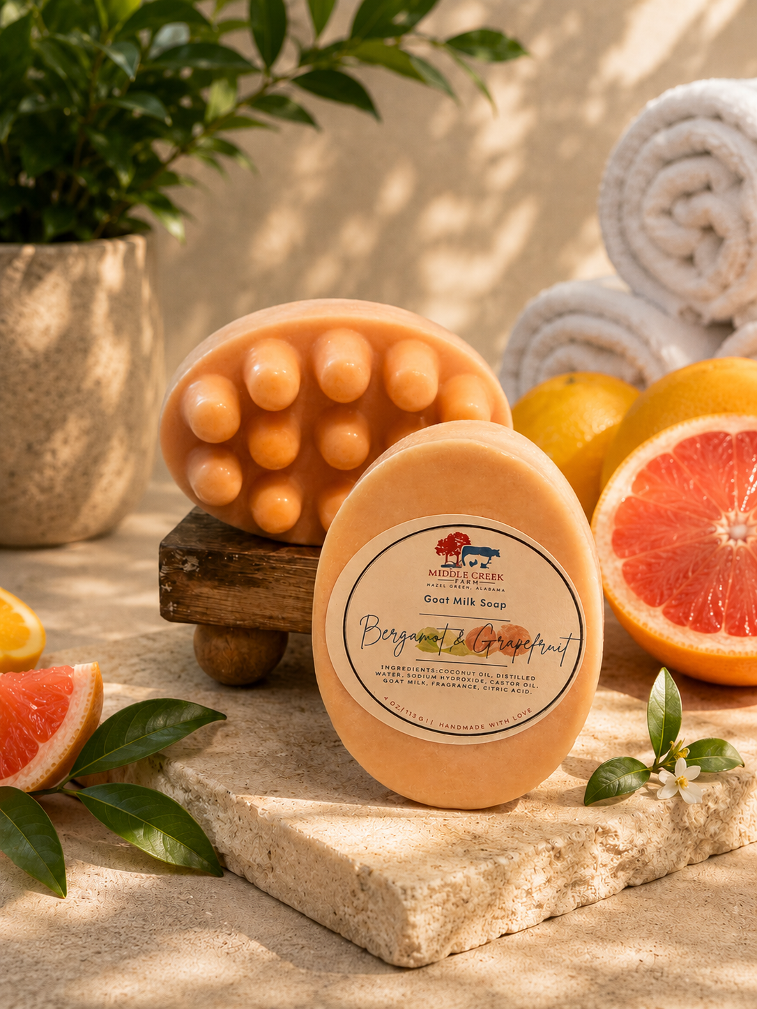 Bergamot & Grapefruit Goat Milk Massage Bar