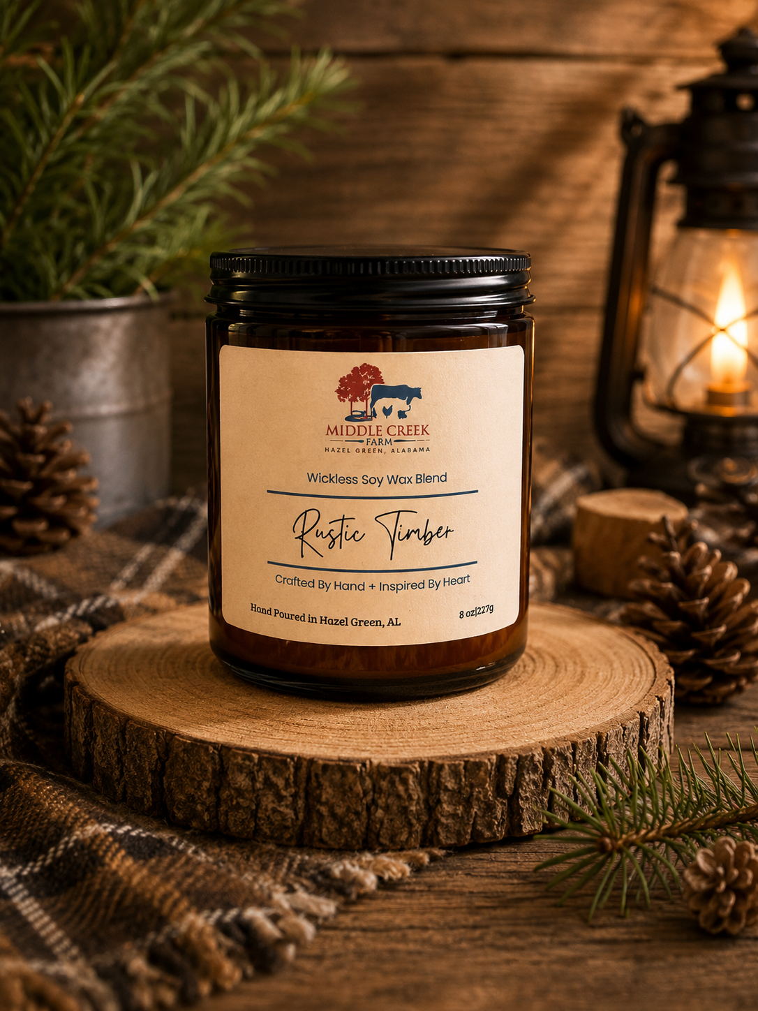 Rustic Timber Wickless Candle